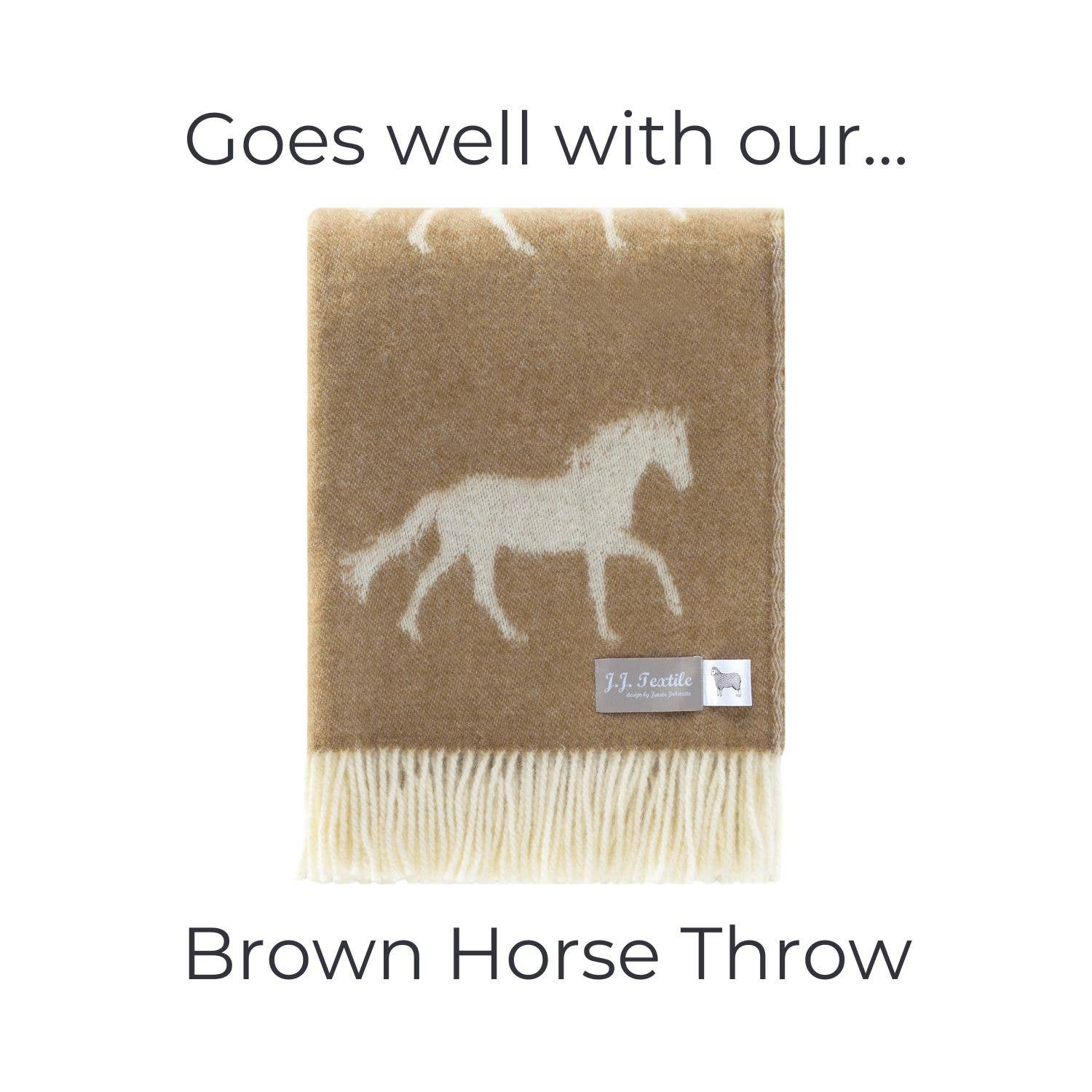 JJ Textile - Wholesale Throw Pillow Cover - Horse Brown Wool Cushion10