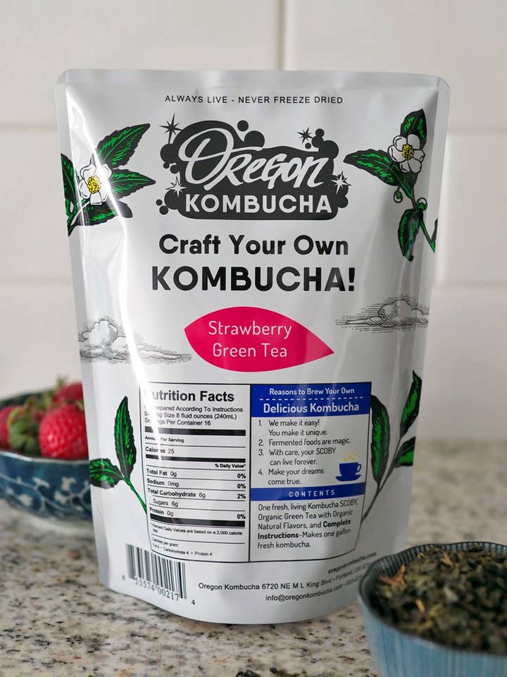 Craft Your Own Strawberry Green Tea Kombucha Starter Kit for wholesale by Oregon Kombucha