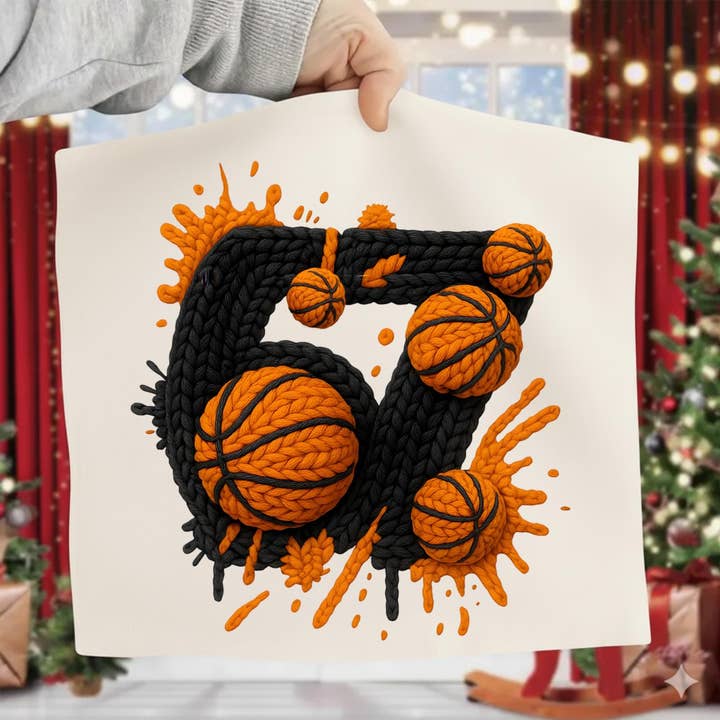 67 Chemise en Crochet Faux Fil de Basketball, Pull Mème Six Sept pour la vente par DLT Ecommerce