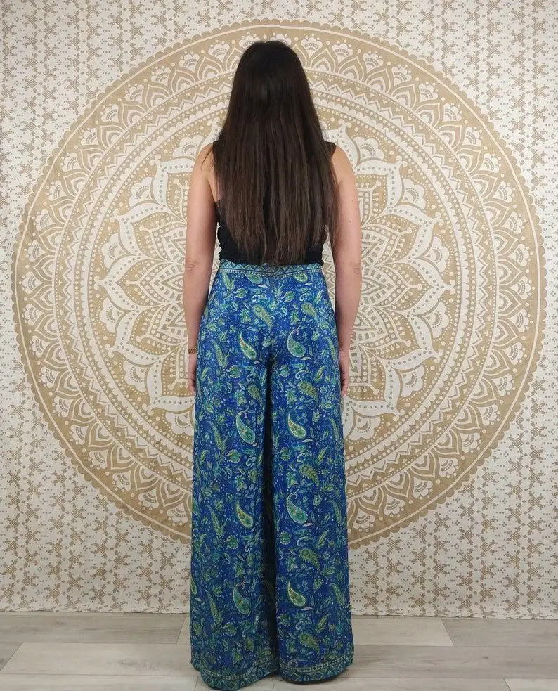 Bhawana Handicrafts - Wholesale Pants - Women's - 5 Piece Lot, Women Thai Pants in Indian Silk Boho Wrap Paint7