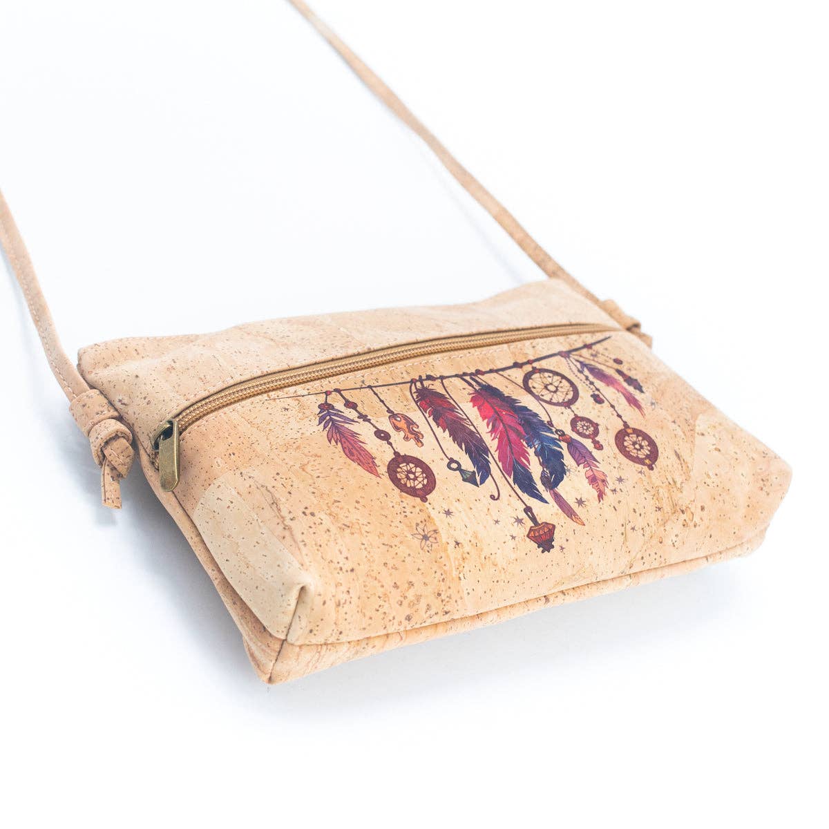 Meninas Bonitas Cork - Wholesale Crossbody Bag - Women's - Natural Cork and Printed Design Women's Crossbody Bag BAG-228