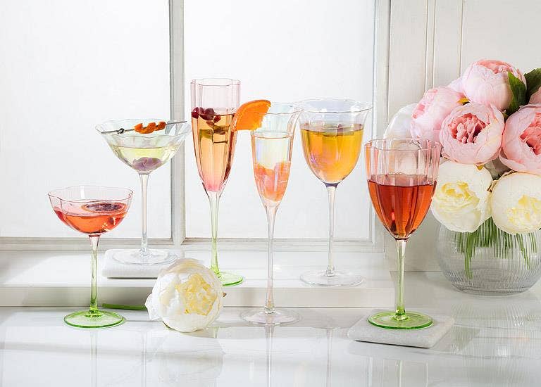 Abbott - Wholesale Wine Glass - Flower Look Wine Glass-8.5"H(13oz)2