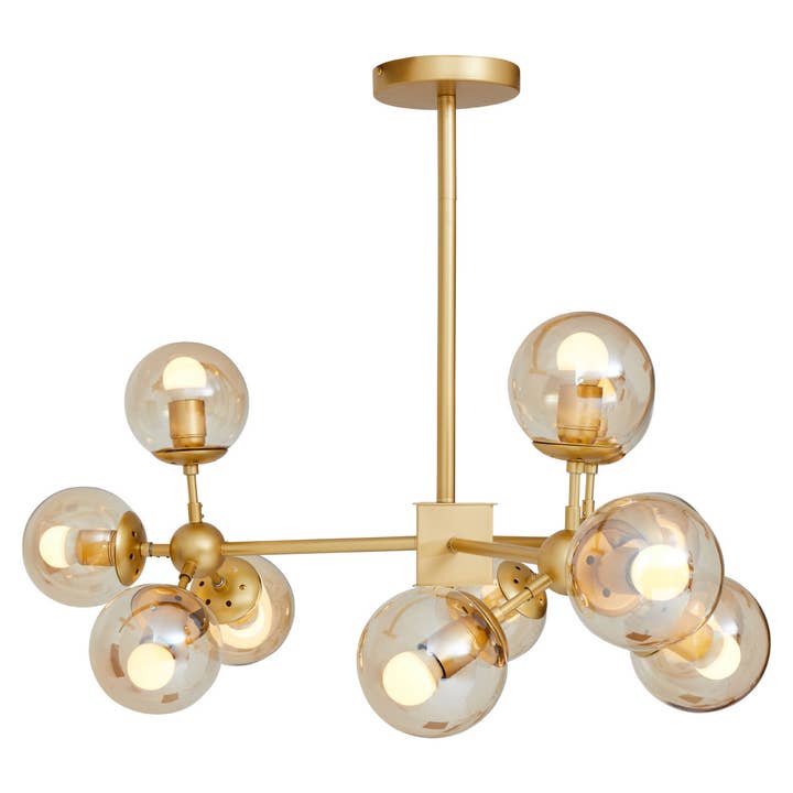 Fifty Five South – wholesale Chandelier/hanging light – Abira Twelve Bulb Gold Finish Pendant Light3
