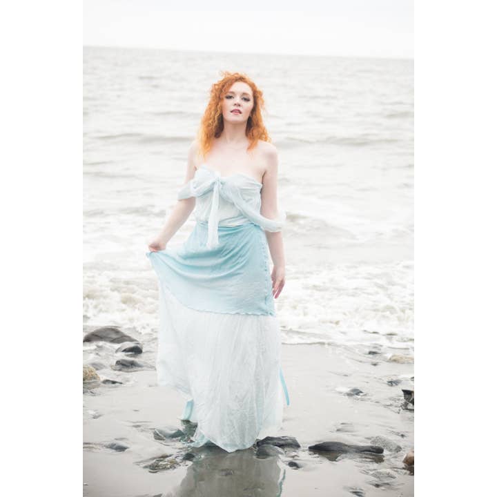 Rose Red Bridal - Vente Robe de soirée – femme - Robe deux pièces Aire/Robe de mariée en soie éthérée/Cendrillon