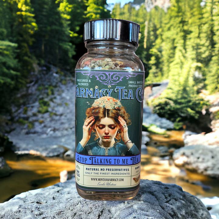 Stop Talking to me Tea Vintage Victorian Herbal Tea blend for wholesale by Montana Farmacy