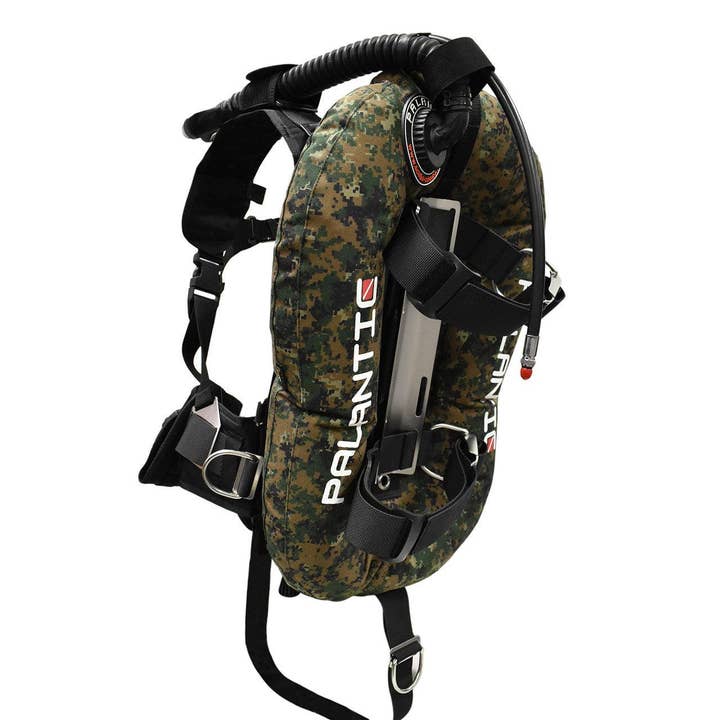 Palantic Donut Wing Single Tank Harness System, Green Camo for wholesale by Scuba Choice
