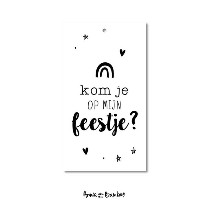 Annie with the Bamboo - Wholesale Gift Tag - SALE Gift Tag - Are you coming to my party? (rainbow)