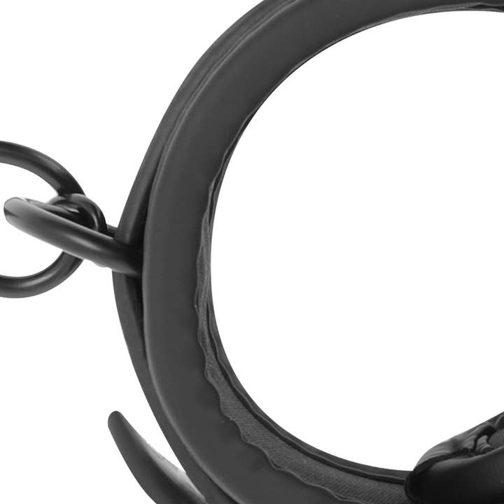 LOVERS - SHOP - Wholesale Sex Toy - FETISH SUBMISSIVE VEGAN LEATHER HANDCUFFS WITH NEOPRENE LINING