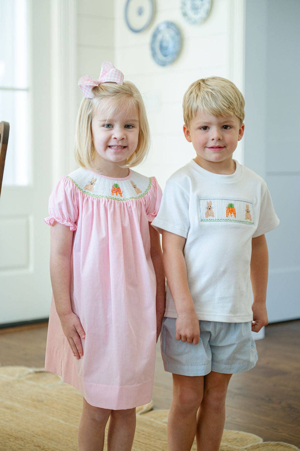 Ruth and Ralph - Wholesale Dress - Kids - Easter Bunny and Carrots Smocked Helen Dress10