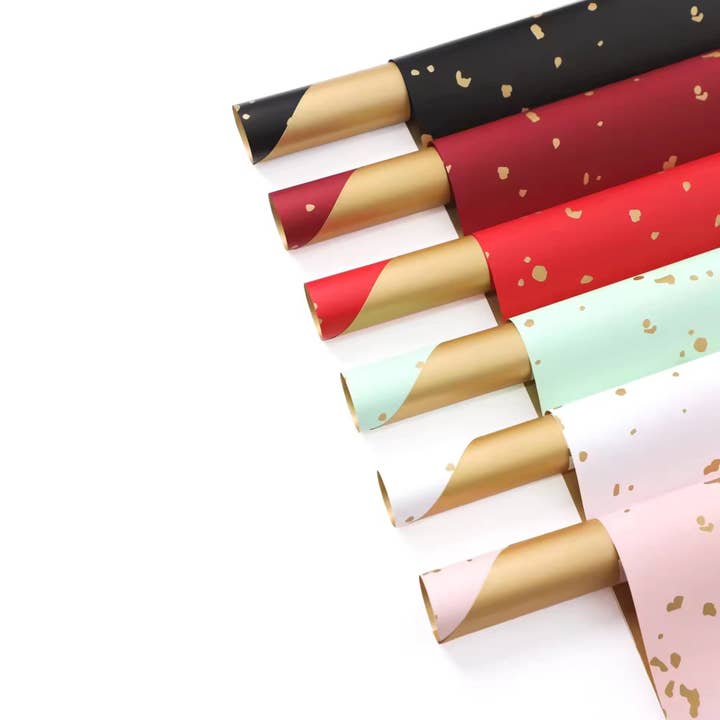 Papel de embrulho de flores dourado dourado estilo nórdico (20 unidades/saco) por atacado de Elegant Design Supply