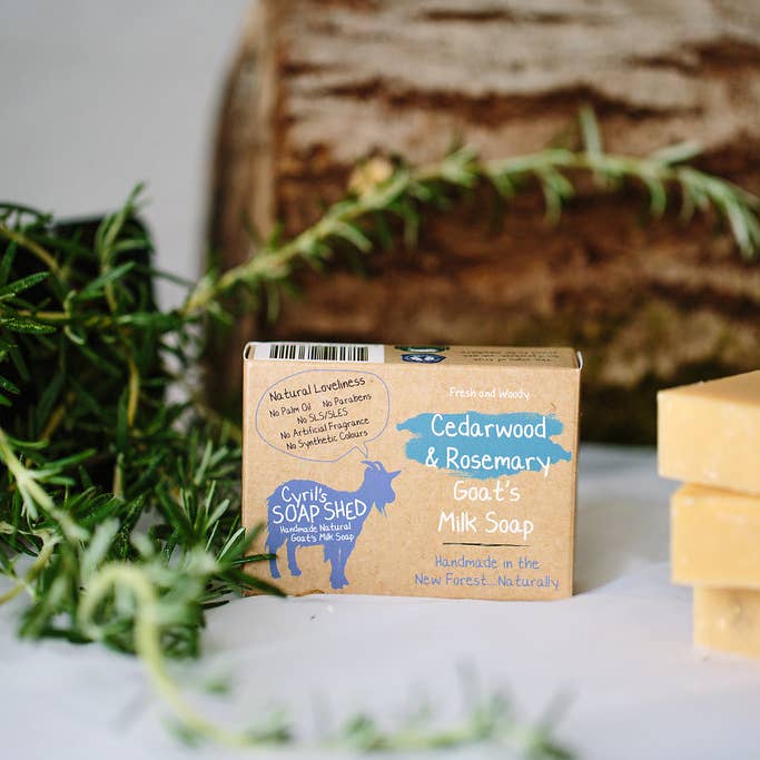 Cedarwood & Rosemary Goats Milk Soap for wholesale by Cyril's Soap Shed