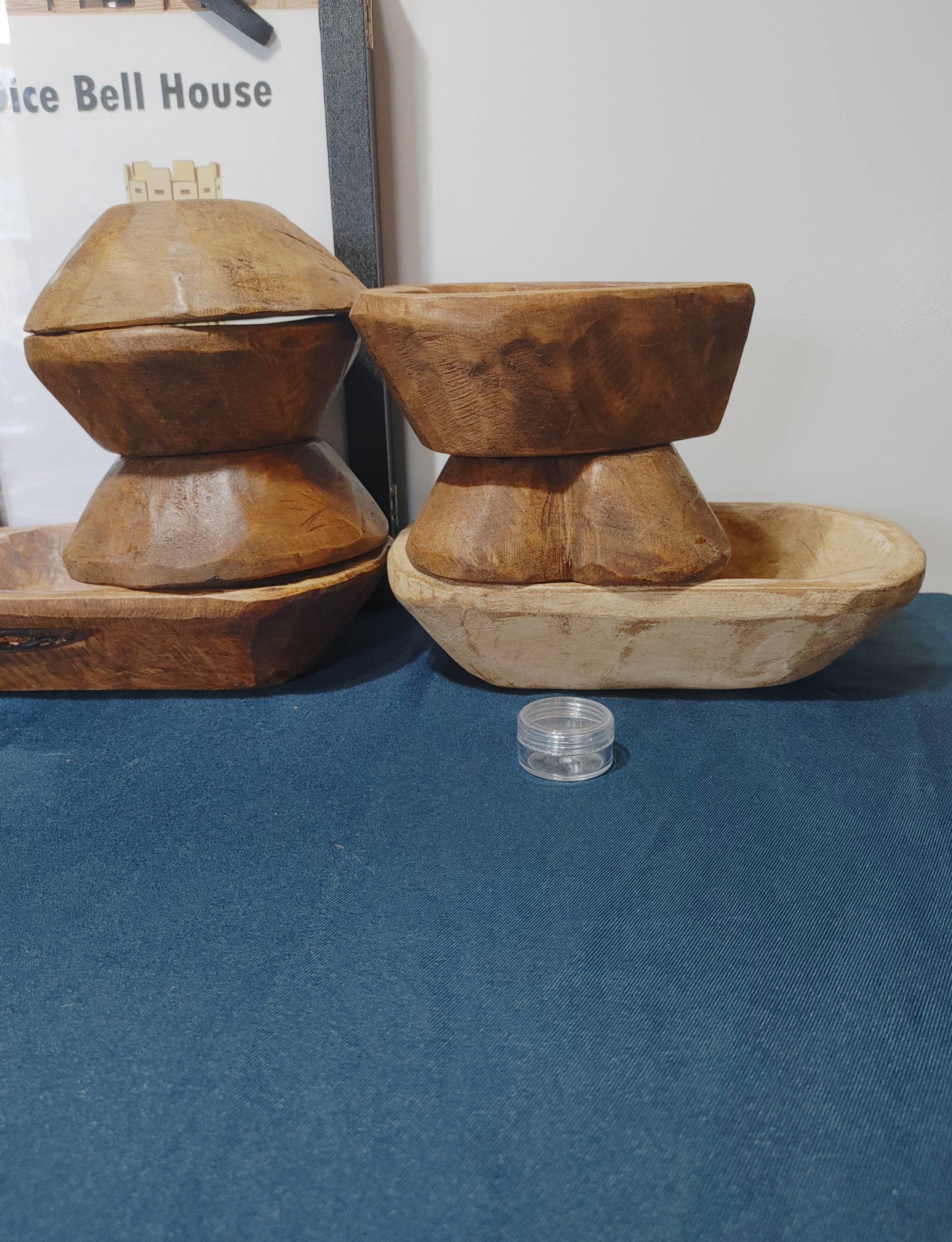 Cultivation Games - Vente Dé - Petit plateau à dés en bois sculpté à la main, 6 x 6 x 3, cœur et bol rond2