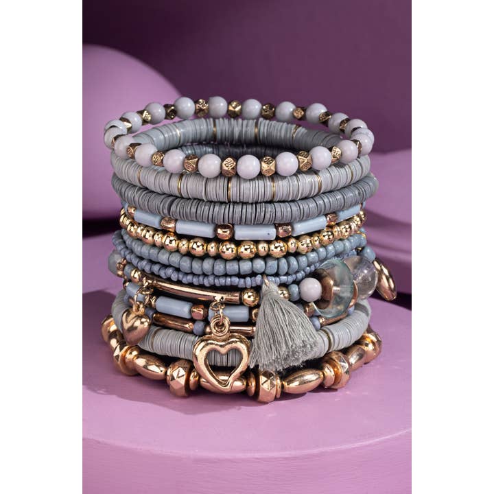 Urbanista - Wholesale Beaded Bracelet - 12 Layered Mixed Beaded Bracelet Set