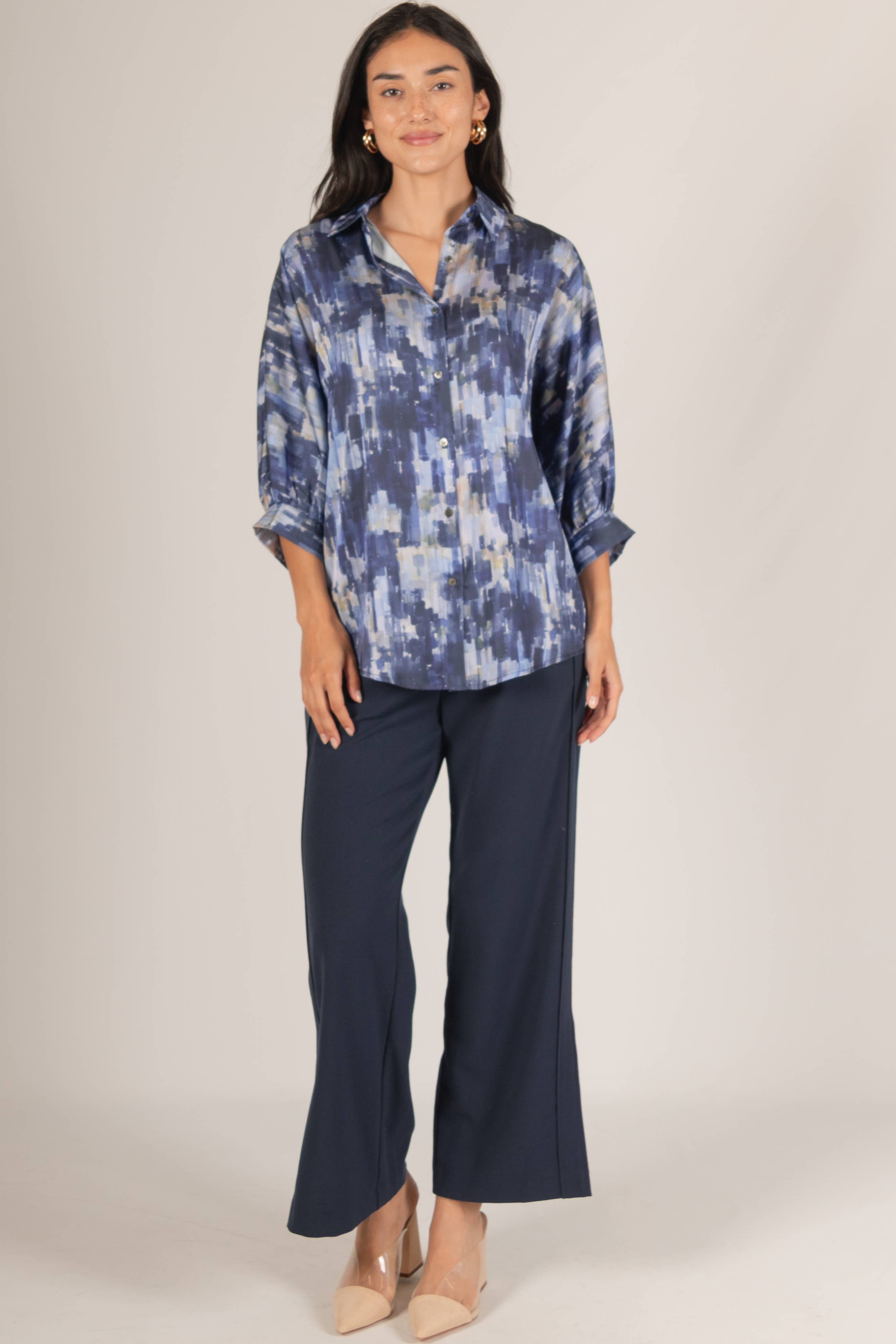 Before You Collection - Wholesale Pants - Women's - Woven Wide Leg Elastic Waist Side Slit Pants8