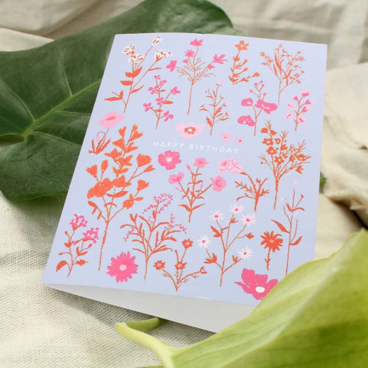Pack of 3 Pretty Floral Lilac Birthday Cards by Emma Make for wholesale by Emma Make