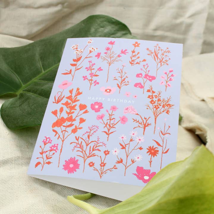 Pack of 3 Pretty Floral Lilac Birthday Cards by Emma Make for wholesale by Emma Make