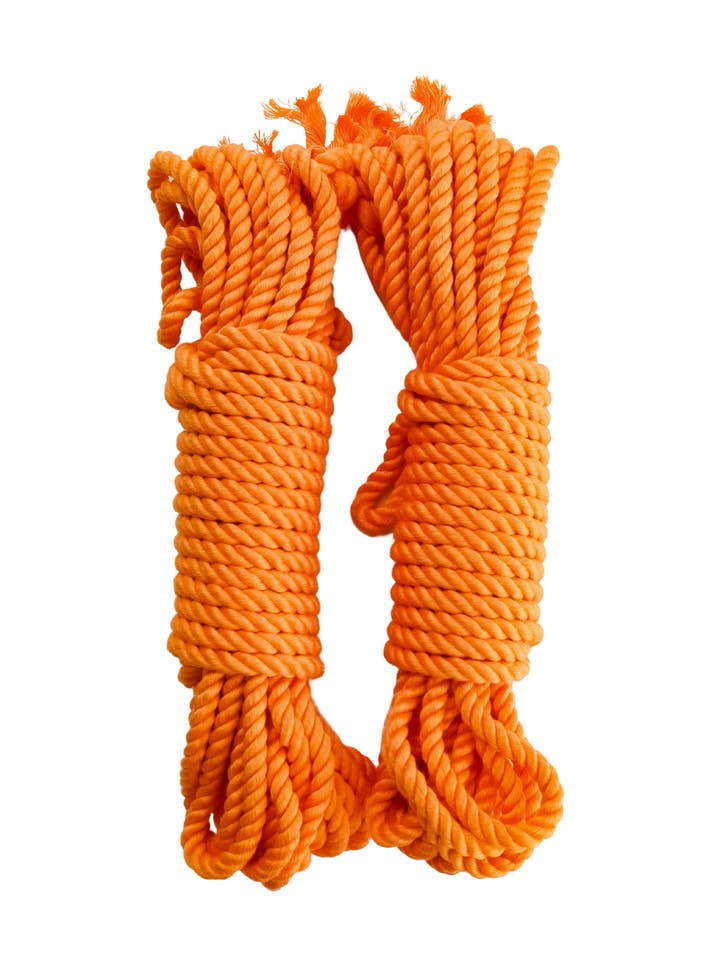 SILK BAMBOO SHIBARI ROPE - TANGERINE for wholesale by Lolliwraps