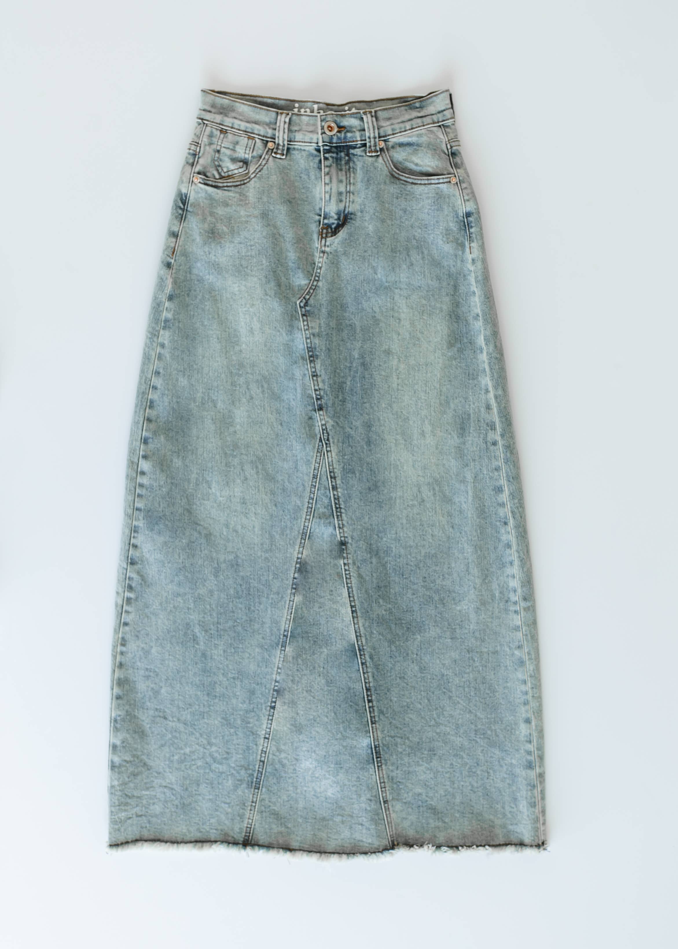 Inherit Clothing Company - Wholesale Skirt - Women's - Piper A-line Long Denim Maxi Skirt6