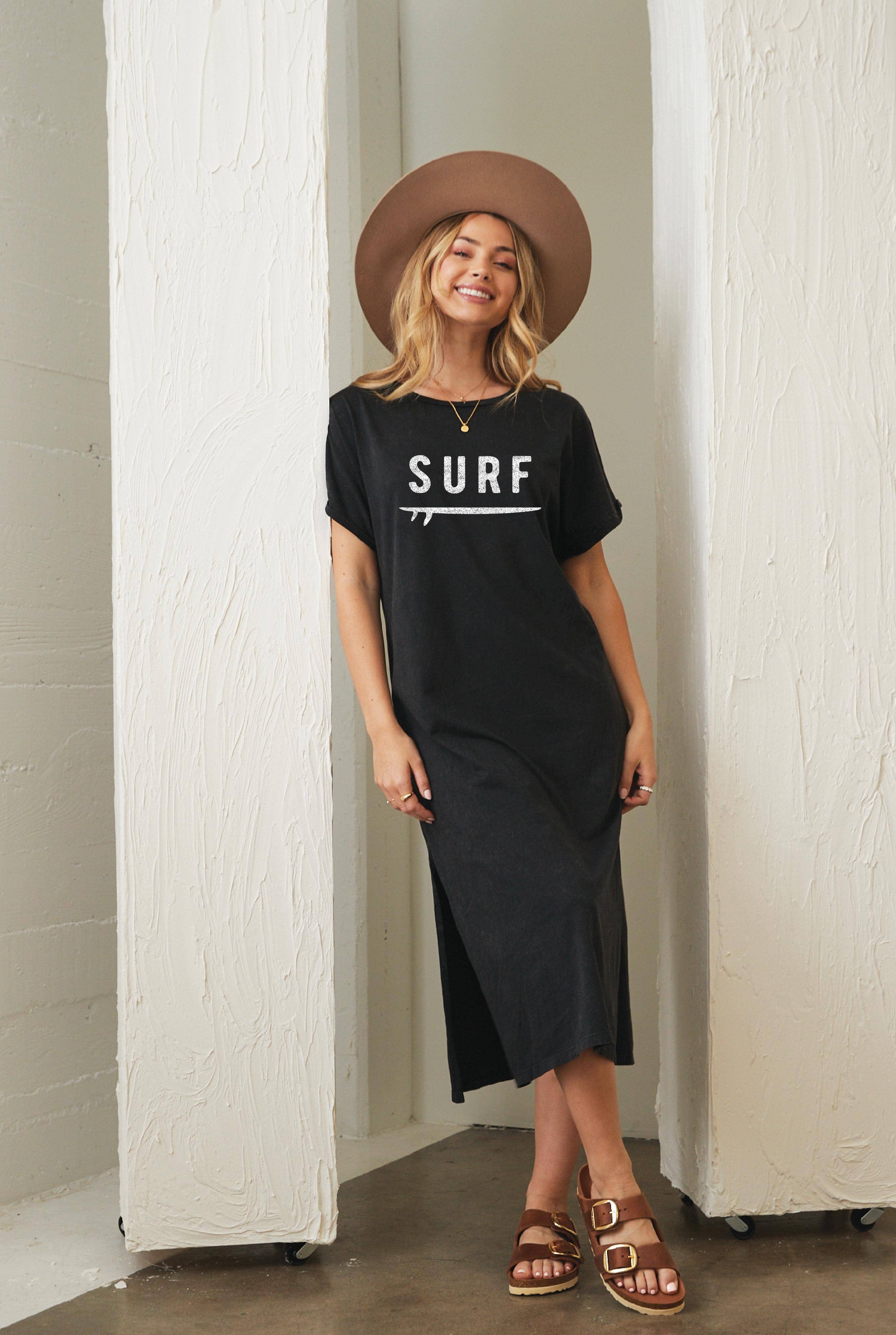 OAT COLLECTIVE - Wholesale Dress - Women's - SURF Mineral Washed Graphic Dress2