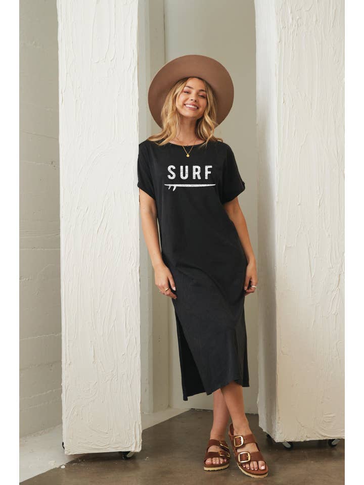 OAT COLLECTIVE - Wholesale Dress - Women's - SURF Mineral Washed Graphic Dress2