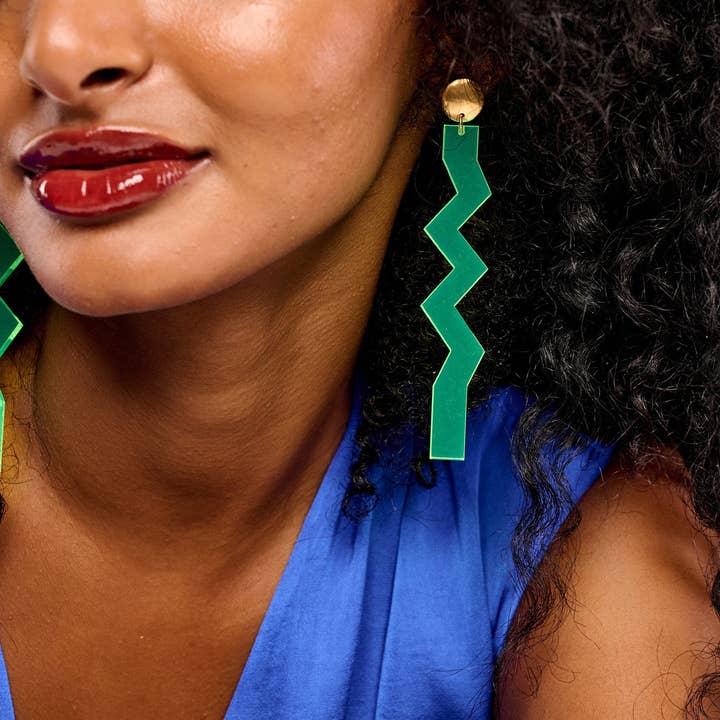 Laka Luka - Wholesale Dangle Earrings - Neon Yellow Fluo Acrylic Oversized Statement Earrings4
