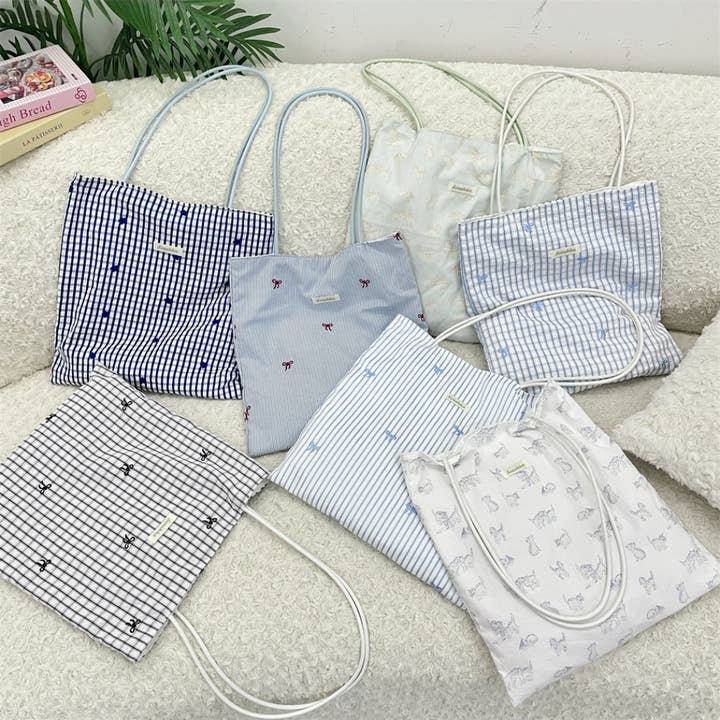 Funkyrel® Atzbranding Limited - Wholesale Tote Bag - Women's - Cosbai – Sweet Gingham Shoulder Tote Bag7