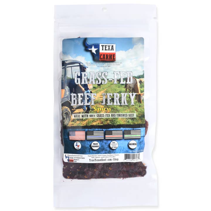 TexaCarne 100% Grass Fed og Færdig Texan Beef Jerky for engroshandel hos TexaCarne