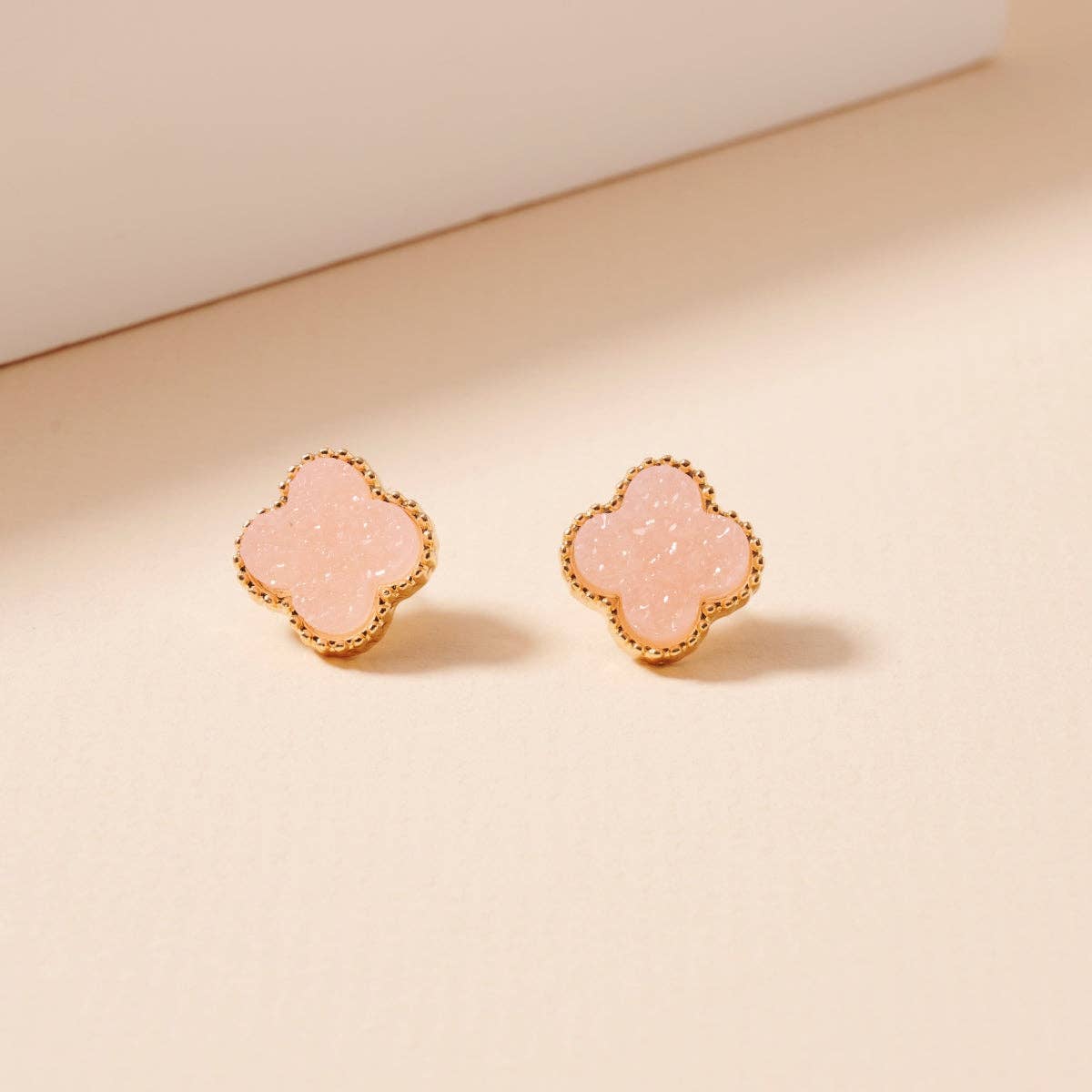 Frem - Wholesale Stud/Post Earrings - Mini Druzy Flower Stud Earrings25