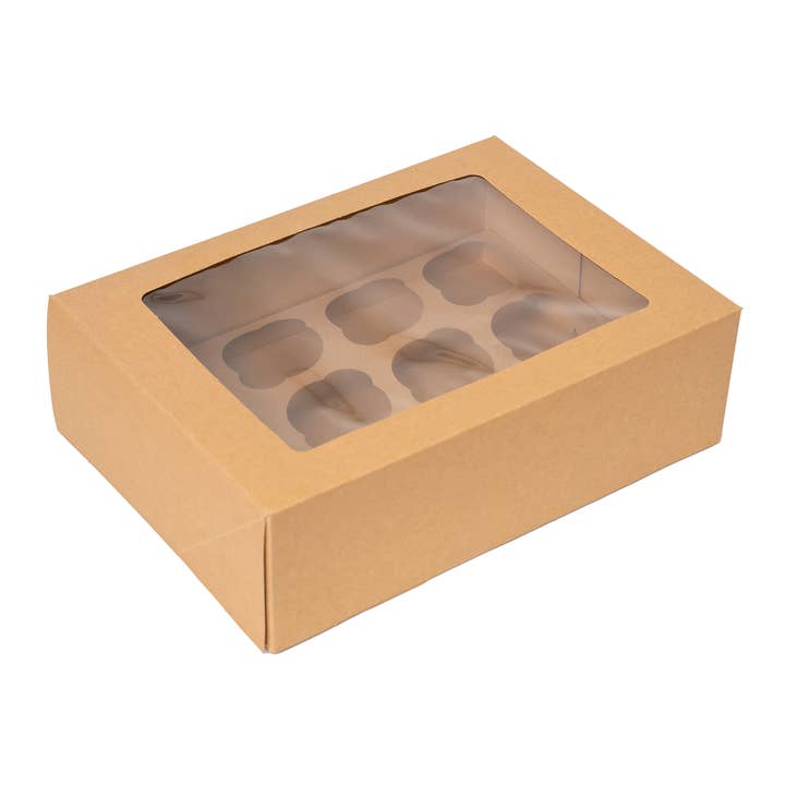 Cupcake Carrier 25 Pack with 12-Cupcake Insert Tray - Brown for wholesale on Faire1