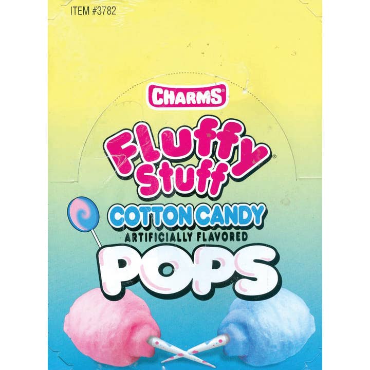 Grandpa Joe's Candy Shop - Wholesale Lollipop - Charms Cotton Candy Lollipops, 48ct Case