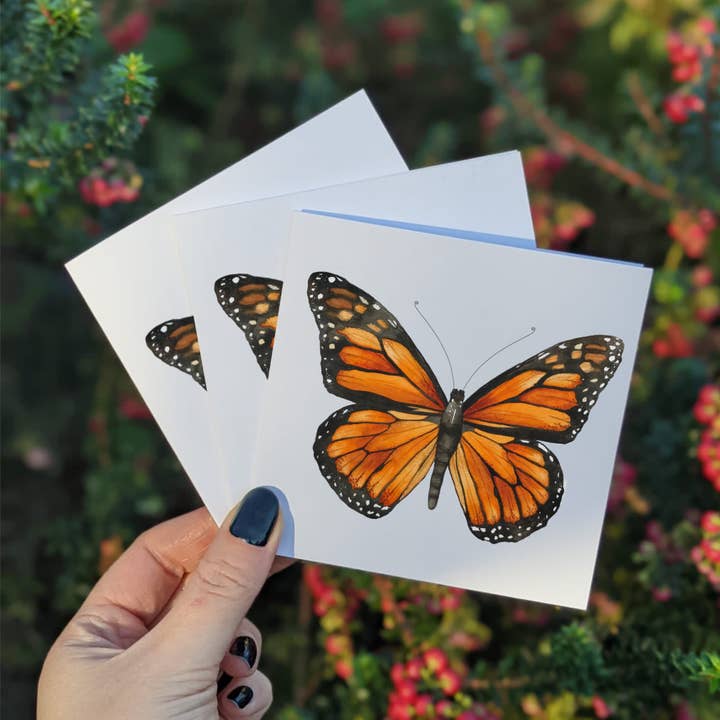 Multipack Butterfly Mini Greeting Cards, Four 4x4 Inch cards for wholesale by Emily Mei