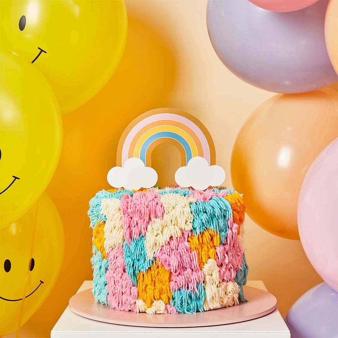 Pastel Rainbow Eco Cake Topper