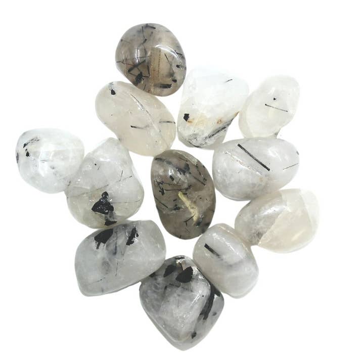 Tumbled Crystal - Tourmalinated Quartz, 2lbs for wholesale by Earths Elements Wholesale