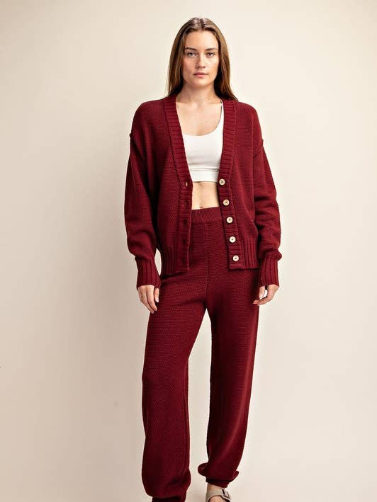Sunday Morning - Wholesale Lounge Set - Women's - SET270037 SOFT KNIT OVERSIZED CARDI SWEATER SET5