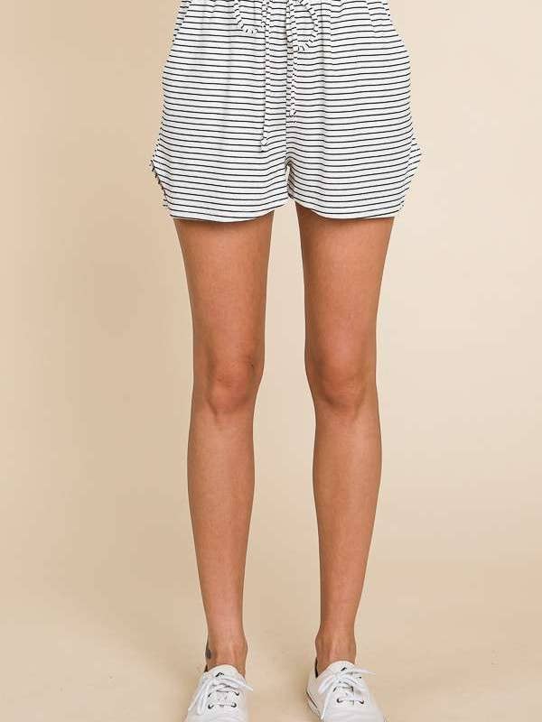 BLACK SOFT WHITE CRP1609S - CHEVRON SIDE SLIT SHORTS for wholesale on Faire2