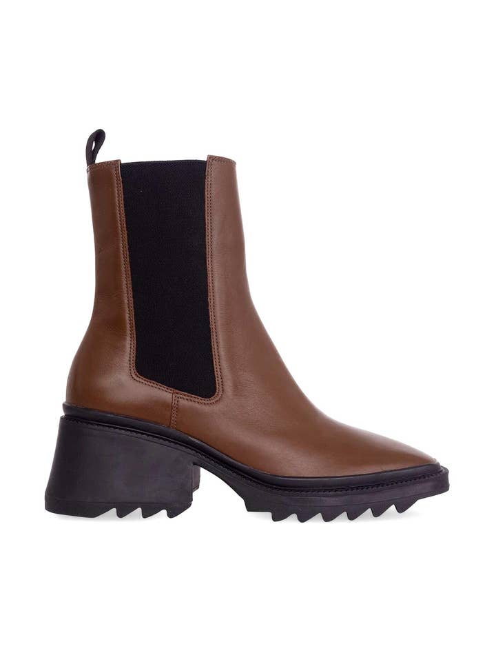 Brown Calf Leather Arachis Combat Boots – 7.8cm for wholesale by Mangará Atelier