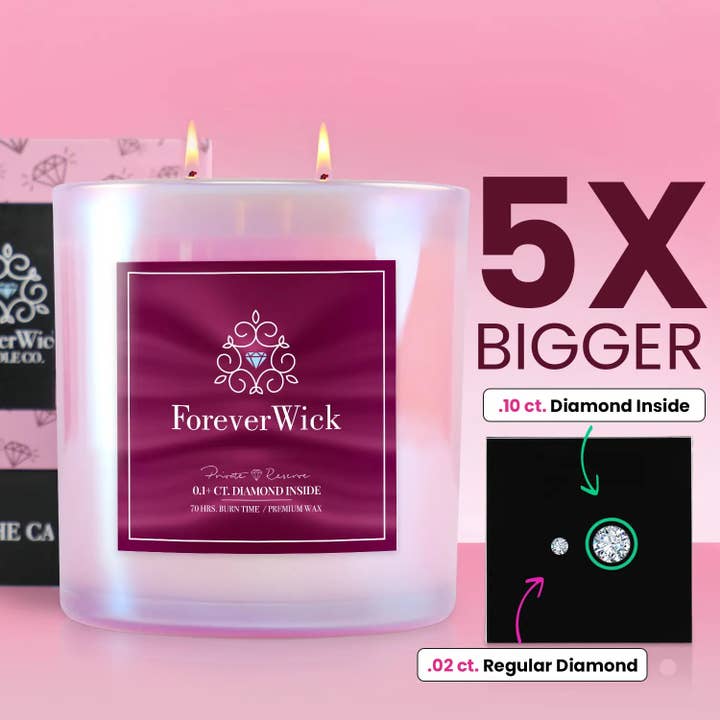 .10 ct. Diamond Candle for wholesale by ForeverWick Candle Co