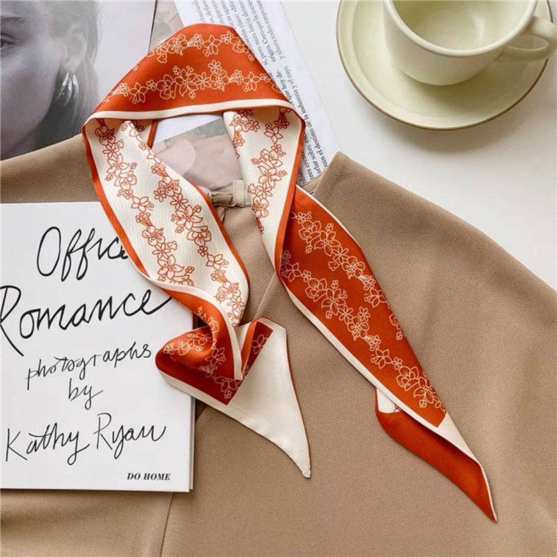 ShieldChic - Wholesale Scarf - Women's - Vintage Printed Slim Hair Silky Scarf10