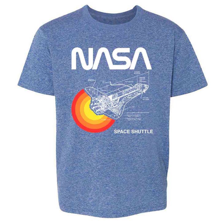 Space Shuttle Diagram NASA Approved Kids & Youth Tee for wholesale by Pop Threads