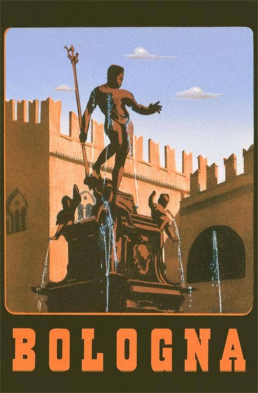 Found Image Press - Wholesale Stationery/Notecard Set - Greeting Card IT-56 Bologna, Travel Poster0