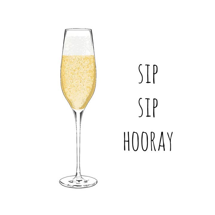 Noted By Copine - Wholesale Congratulations Card - Sip Sip Hooray1