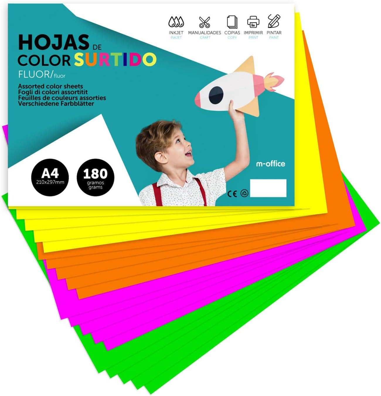 MEDEL OFFICE - Wholesale Craft Supplies - A4 Fluor Cardboard 180gr Crafts and Design (x100)