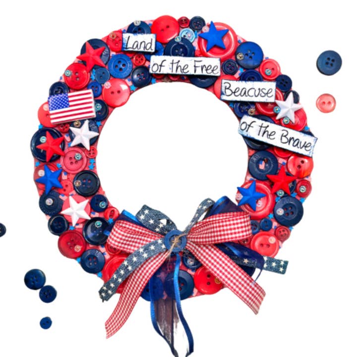 Buttons Galore & More - Wholesale DIY craft kit - Patriotic Wreath DIY Craft Kit1