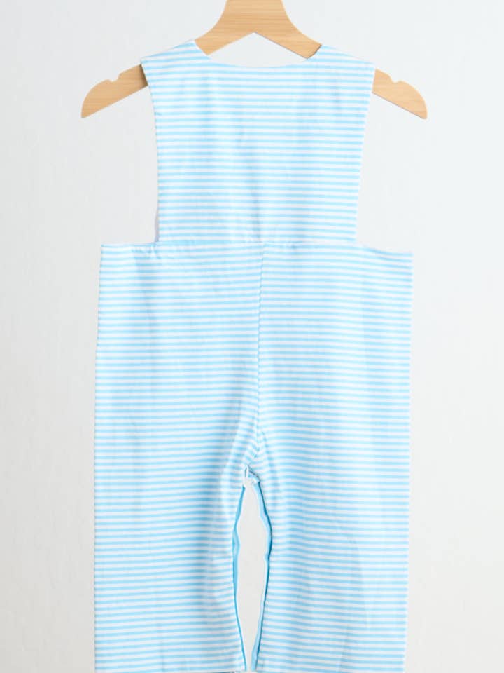 Aspen Rain Boutique – Großhandel Strampler – Baby – Blauer Welpe handgesmokter Jungenstreifen-Jonjon2