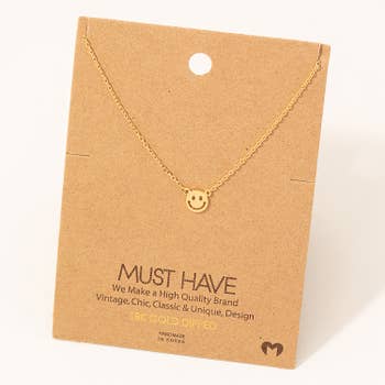 Wholesale Jewelry Cute Sweet Simple Style Smiley Face Layered Necklaces