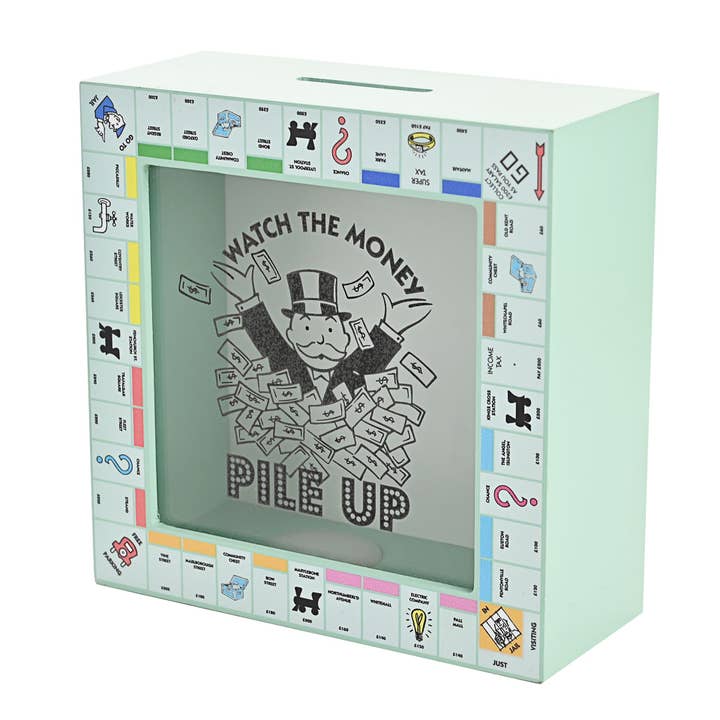 WIDDOP and Co. - Wholesale Money/Piggy Bank - Monopoly Wood and Glass Gameboard Money Box1