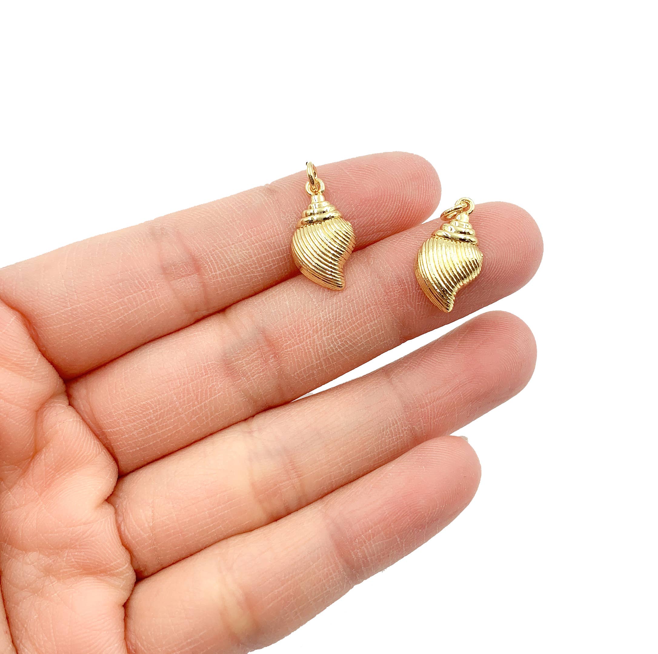 Beads Creation - Wholesale Individual Charm/Pendant - Gold Filled Hermit Crab Shell Charm Pendant, CP9441