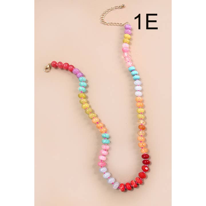 JOSSLYN by wall to wall - Wholesale Beaded/Pearl Necklace - NATURAL AGATE GLASS SEMI PRECIOUS BEAD NECKLACE | 80N896