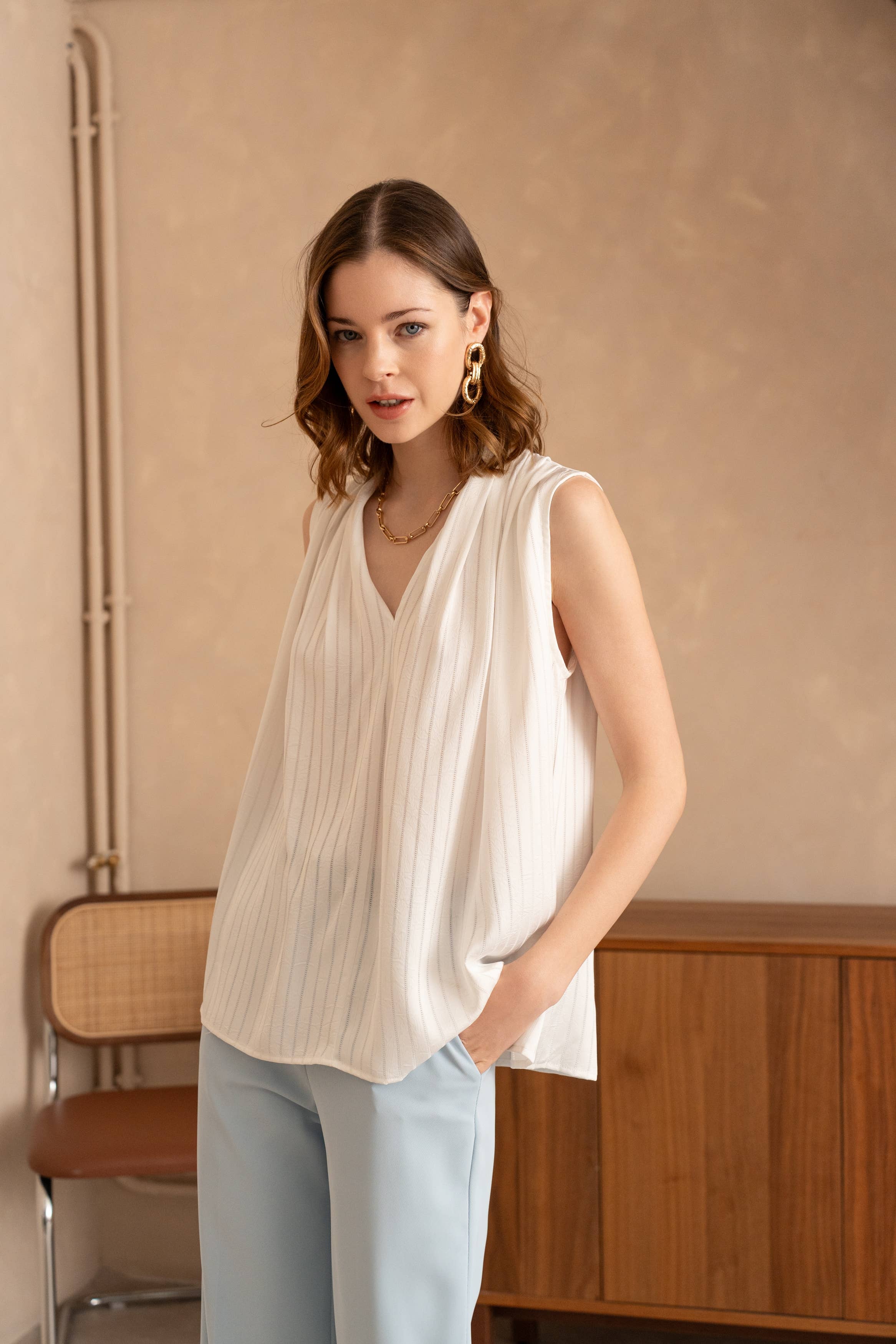 LULUMARY - Wholesale Blouse - Women's - Draped Top H71314
