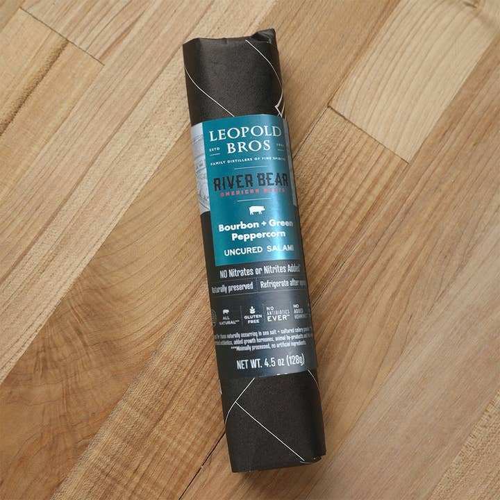 Bourbon Green Peppercorn Salami for wholesale by Riverbearmeats